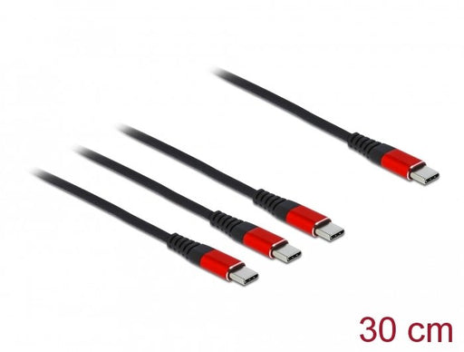 EAN 4043619867127 - DeLOCK 86712 cable USB USB 2.0 0,3 m USB C 3 x USB C Negro, Rojo imagen 2