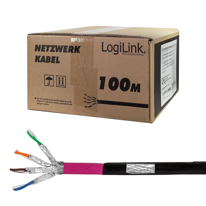 EAN 4052792068108 - LogiLink CPV0082 cable de red Negro, Rosa 100 m Cat7 imagen 5