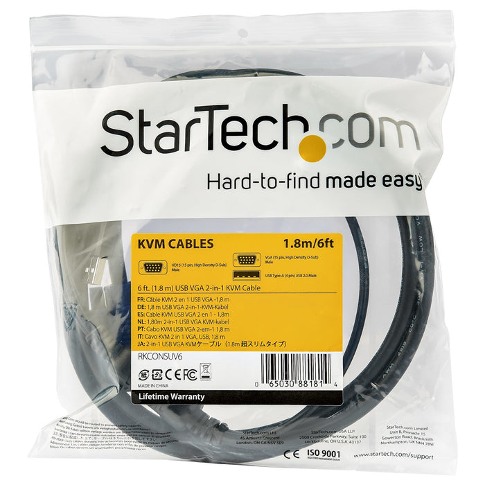 EAN 0065030881807 - StarTech.com RKCONSUV15 cable para video, teclado y ratón (kvm) Negro imagen 5