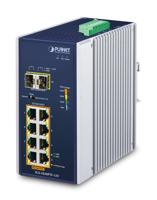 EAN 4711605284950 - PLANET IP30 Ind 8-P 10/100/1000T No administrado Gigabit Ethernet (10/100/1000) Energía sobre Ethernet (P imagen 1