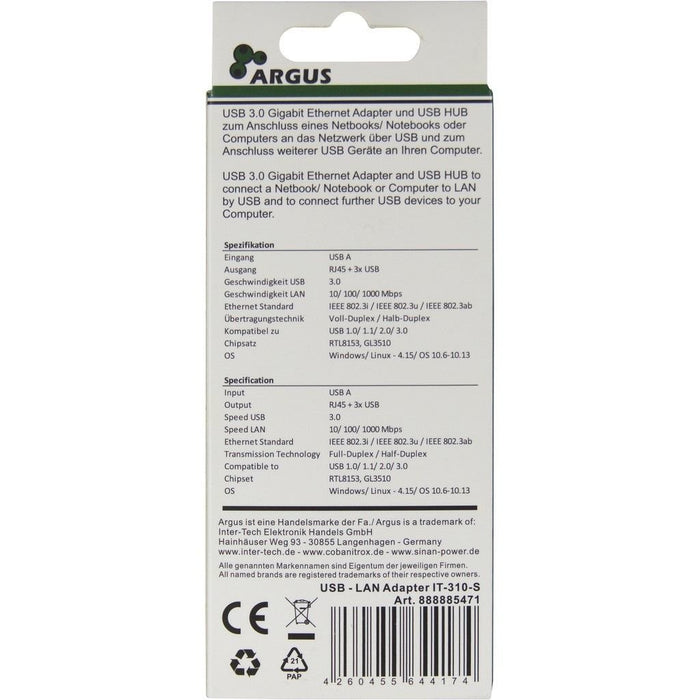 EAN 4260455644174 - Inter-Tech Argus IT-310-S USB 3.2 Gen 1 (3.1 Gen 1) Type-A Gris imagen 3