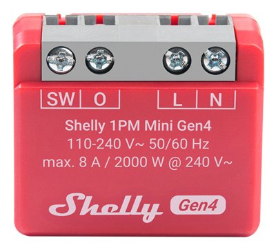 EAN 3800238070809 - Shelly 1PM Mini Gen4 Interruptor inteligente Rojo imagen 1