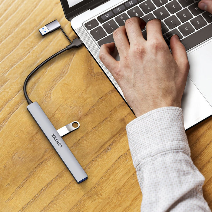 EAN 4894160057525 - UNITEK H1209AGY01 hub de interfaz USB Tipo C 5000 Mbit/s Gris imagen 5