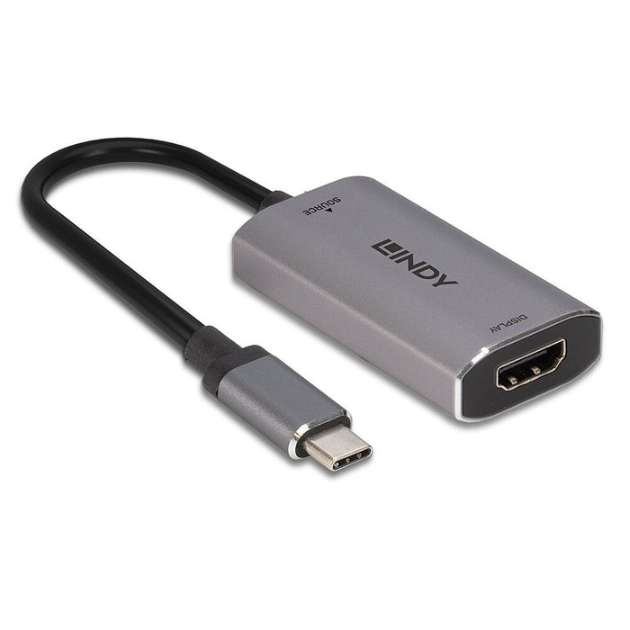 EAN 4002888433273 - Lindy 43327 adaptador de cable de vídeo 0,11 m USB Tipo C HDMI Negro, Gris imagen 3