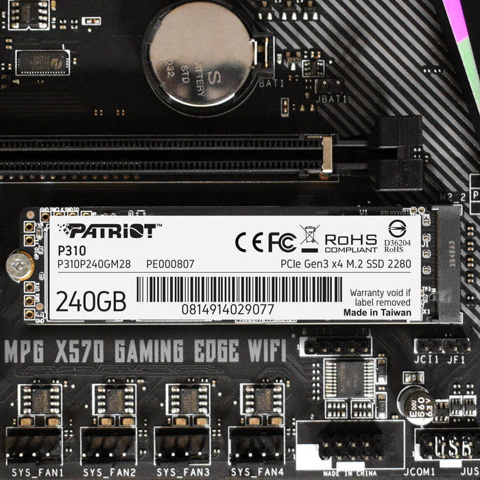 EAN 0814914029077 - Patriot Memory P310 240 GB M.2 PCI Express 3.0 NVMe imagen 6
