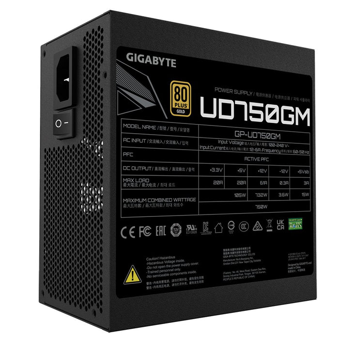 EAN 4719331552671 - GIGABYTE GP-UD750GM unidad de fuente de alimentación 750 W 20+4 pin ATX ATX Negro imagen 5