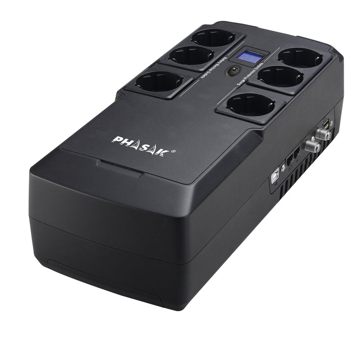 EAN 5605922044566 - Phasak Kryptos sistema de alimentación ininterrumpida (UPS) Línea interactiva 0,8 kVA 480 W 6 salidas AC imagen 6