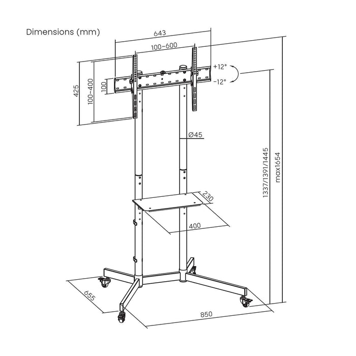 EAN 8435739902424 - AISENS FT70TE-333 soporte para TV 177,8 cm (70") imagen 7