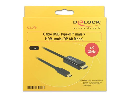 EAN 4043619852581 - DeLOCK 85258 adaptador de cable de vídeo 1 m USB Tipo C HDMI Negro imagen 2