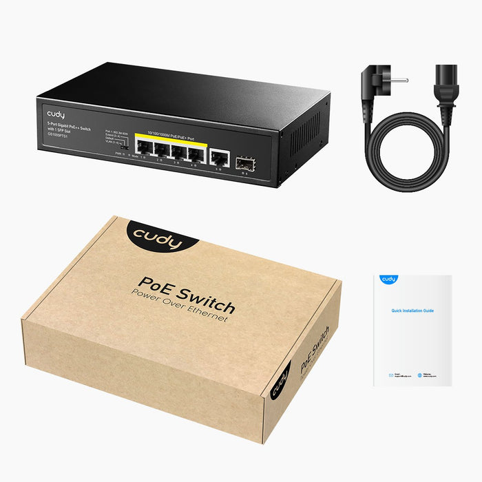 EAN 6971690791704 - Cudy GS1005PTS1 switch Gigabit Ethernet (10/100/1000) Energía sobre Ethernet (PoE) Negro imagen 3