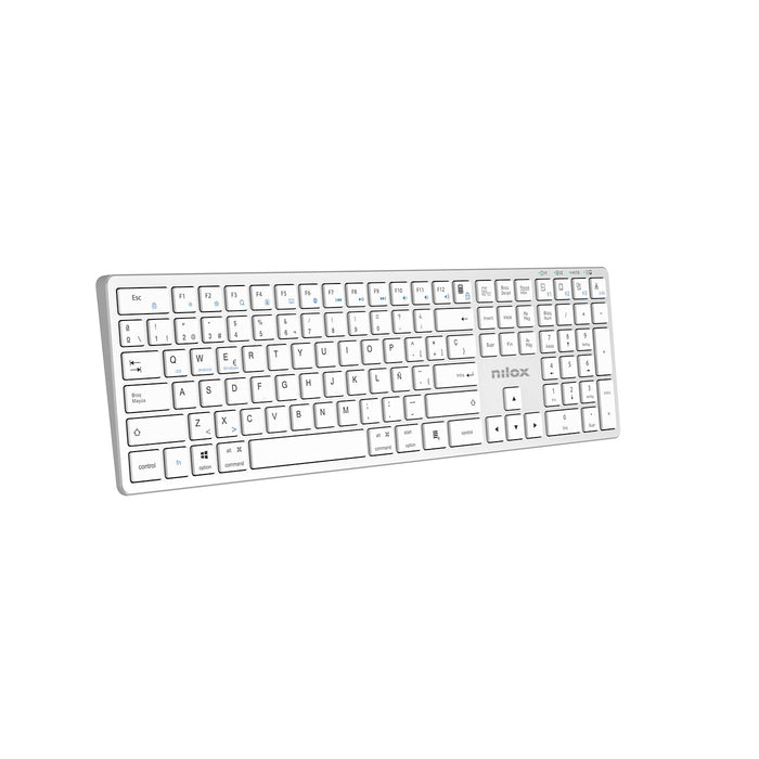 EAN 8431775136540 - Nilox PRO WIRELESS SILVER ESPANOL teclado Hogar / Oficina USB + Bluetooth QWERTY Español Blanco imagen 5
