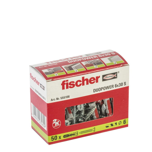 EAN 4048962235609 - Fischer DUOPOWER 6 x 30 S 50 pieza(s) Anclaje de expansión 30 mm imagen 2