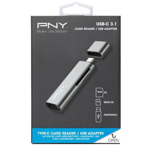 EAN 3536403358273 - PNY R-TC-UA-3N1E01-RB lector de tarjeta USB 3.2 Gen 1 (3.1 Gen 1) Type-C Metálico imagen 2