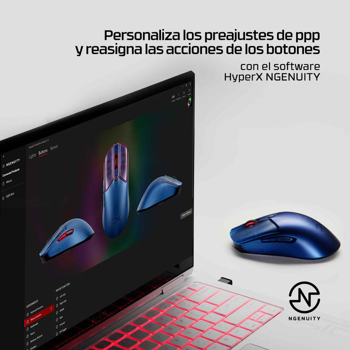 EAN 197961217414 - HyperX Pulsefire Haste 2 S Wireless Navy Gaming Mouse ratón Juego Ambidextro RF Wireless + Bluetooth + USB imagen 3