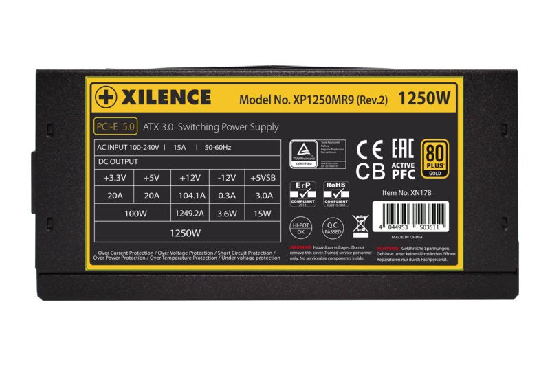 EAN 4044953503511 - Xilence XP1250MR9.2 unidad de fuente de alimentación 1250 W 20+4 pin ATX ATX Negro, Rojo imagen 3