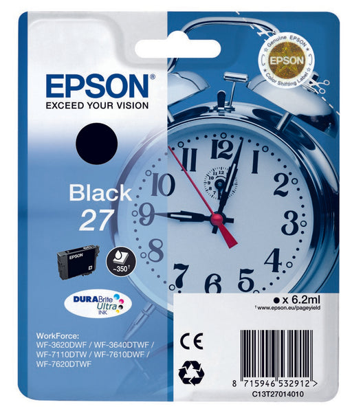 EAN 8715946532912 - Epson Alarm clock 27 DURABrite Ultra cartucho de tinta 1 pieza(s) Original Rendimiento estándar Negro imagen 1