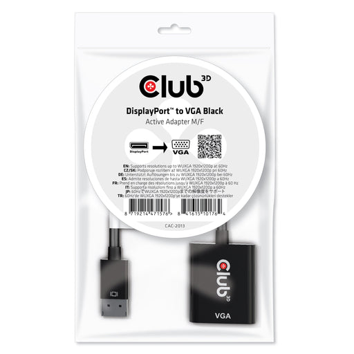 EAN 8719214471576 - CLUB3D CAC-2013 adaptador de cable de vídeo 0,228 m Displayport VGA Negro imagen 1