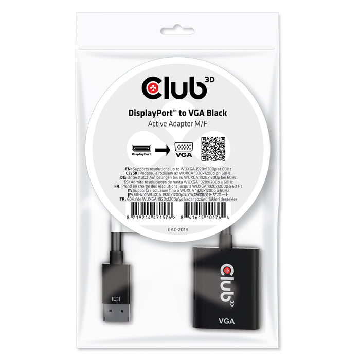 EAN 8719214471576 - CLUB3D CAC-2013 adaptador de cable de vídeo 0,228 m Displayport VGA Negro imagen 1