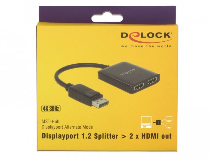 EAN 4043619877201 - DeLOCK 87720 divisor de video DisplayPort 2x HDMI imagen 4