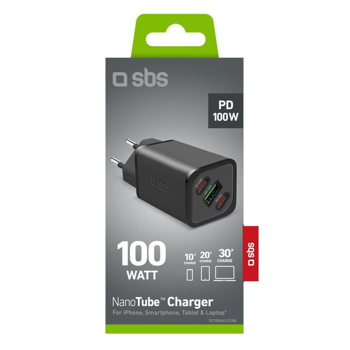 EAN 8018417447822 - SBS TETRGANUSB2CPD100W cargador de dispositivo móvil Universal Negro Corriente alterna Carga rápida Inter imagen 2