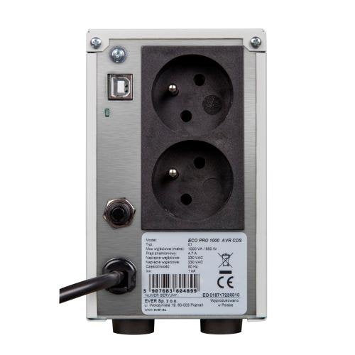 EAN 5907683604899 - Ever ECO PRO 1000 AVR CDS sistema de alimentación ininterrumpida (UPS) Línea interactiva 1 kVA 650 W 2 sa imagen 3