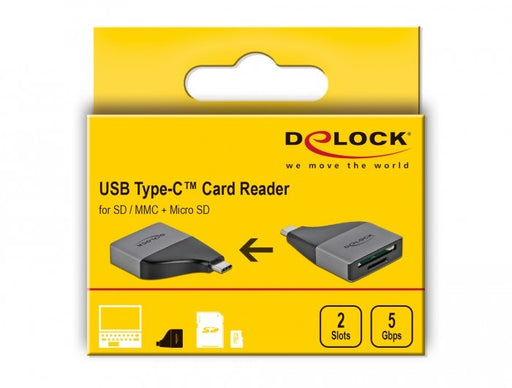 EAN 4043619641178 - DeLOCK 64117 lector de tarjeta USB 3.2 Gen 1 (3.1 Gen 1) Type-C Gris imagen 2