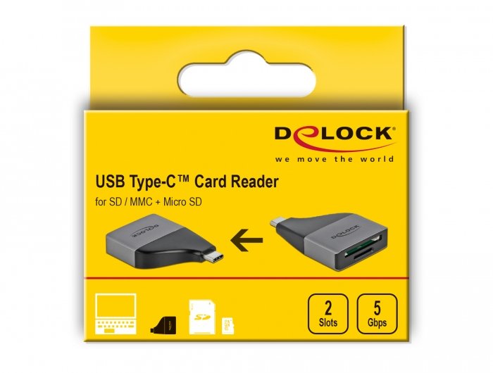 EAN 4043619641178 - DeLOCK 64117 lector de tarjeta USB 3.2 Gen 1 (3.1 Gen 1) Type-C Gris imagen 2