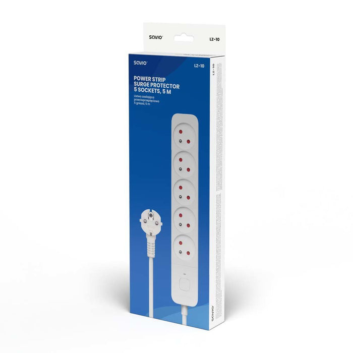 EAN 5901986047858 - Savio Power strip 5 sockets 5m white LZ-10 5 salidas AC Tipo C Blanco imagen 9