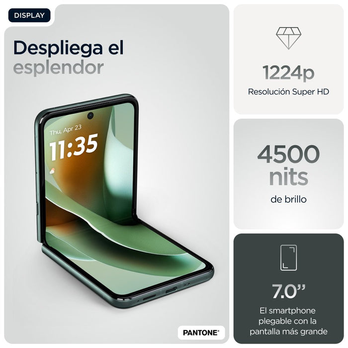EAN 840023293221 - Motorola razr 60 ultra 17,7 cm (6.96") SIM doble Android 15 5G USB Tipo C 16 GB 512 GB 4700 mAh Azul, Verd imagen 35