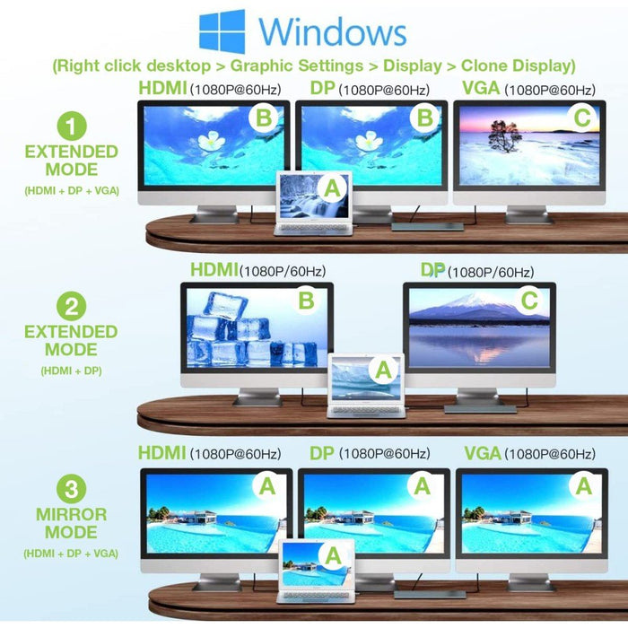 EAN 8059018365368 - Techly IUSB31C-DOCK12DPHD base para portátil y replicador de puertos Alámbrico USB 3.2 Gen 1 (3.1 Gen 1)  imagen 11