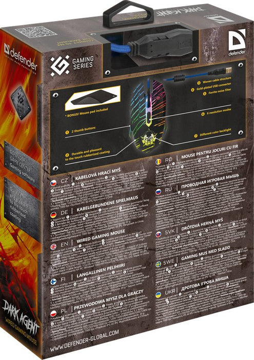 EAN 4714033525909 - Defender DARK AGENT GM-590L ratón Juego mano derecha USB tipo A Óptico 12800 DPI imagen 3