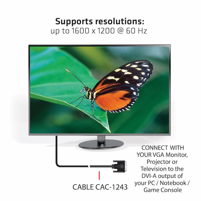 EAN 8719214471514 - CLUB3D DVI-A TO VGA CABLE M/M 3m/ 9.8ft 28 AWG DVI-D Negro imagen 5