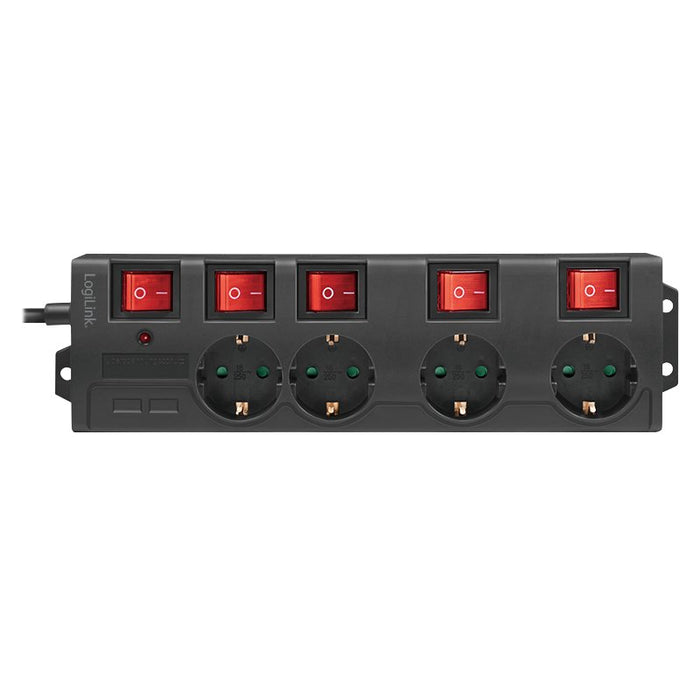 EAN 4052792060584 - LogiLink LPS251 base múltiple 1,5 m 4 salidas AC Interior Negro imagen 2