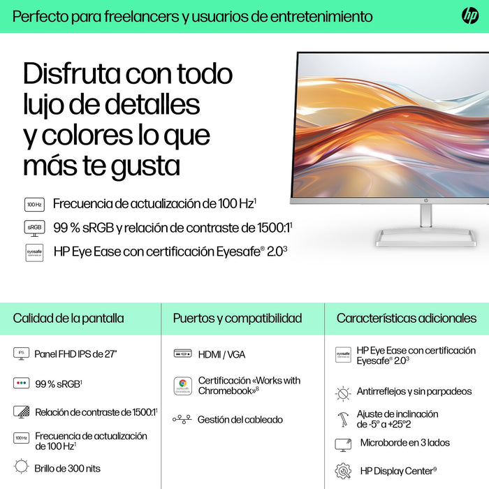 EAN 0197498944531 - HP Series 5 27 inch FHD Monitor - 527sf pantalla para PC 68,6 cm (27") 1920 x 1080 Pixeles Full HD LCD Bl imagen 11