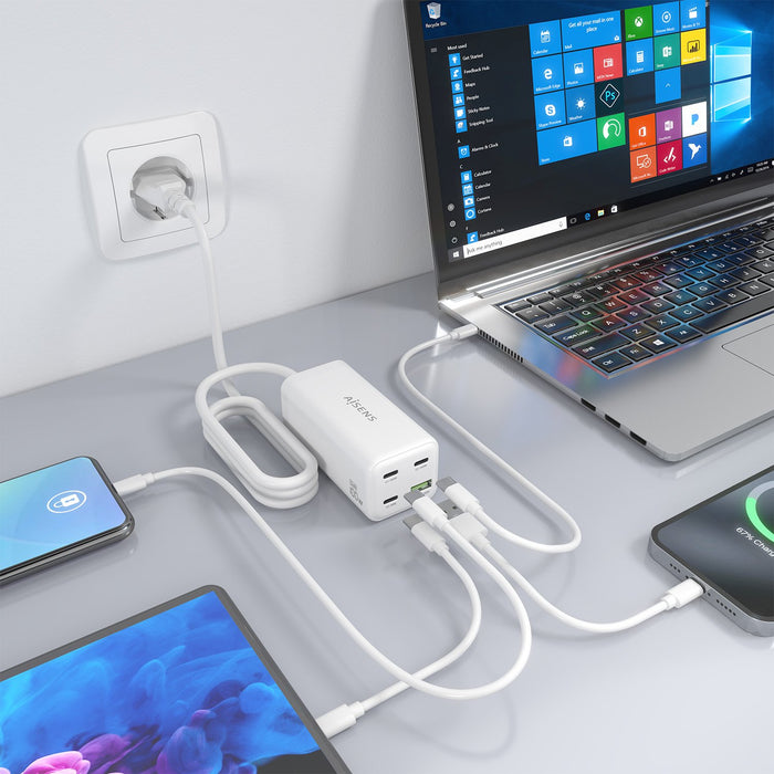 EAN 8435739903193 - AISENS ASCH-100W4P053-W cargador de dispositivo móvil Universal Corriente alterna Carga rápida Interior imagen 5