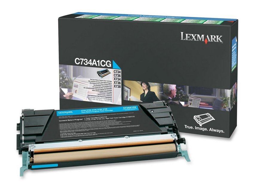 EAN 0734646047562 - Lexmark C734A1CG cartucho de tóner 1 pieza(s) Original Cian imagen 1