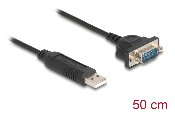 EAN 4043619664702 - DeLOCK 66470 cable de serie Negro 0,5 m USB tipo A RS-232 imagen 2