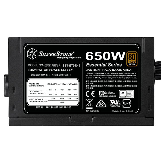 EAN 4710679810782 - Silverstone SST-ET650-B v1.4 unidad de fuente de alimentación 650 W 20+4 pin ATX ATX Negro imagen 5