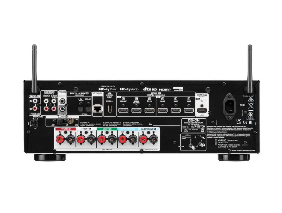 EAN 0747192140182 - Denon AVR-S670H 75 W 5.2 canales Envolvente Negro imagen 2