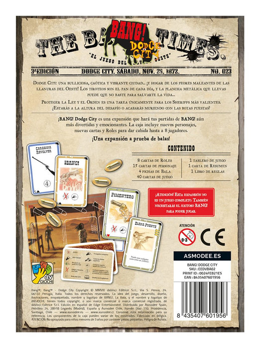 EAN 8435407601956 - Asmodee EEDVBA02 juego de tablero Bang! Dodge City 30 min Juego De Cartas Interpretación de roles imagen 3