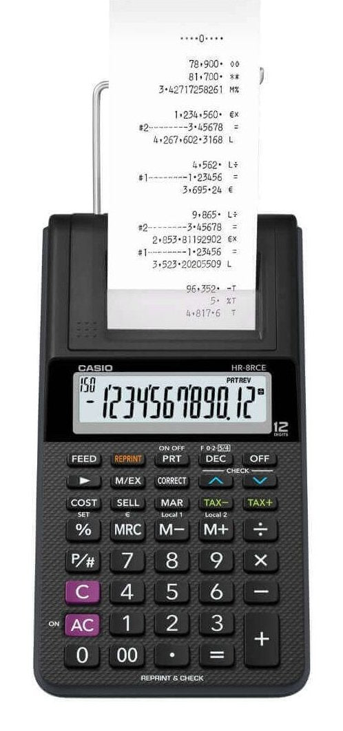 EAN 4971850099604 - Casio HR-8RCE-BK calculadora Escritorio Calculadora de impresión Negro imagen 1