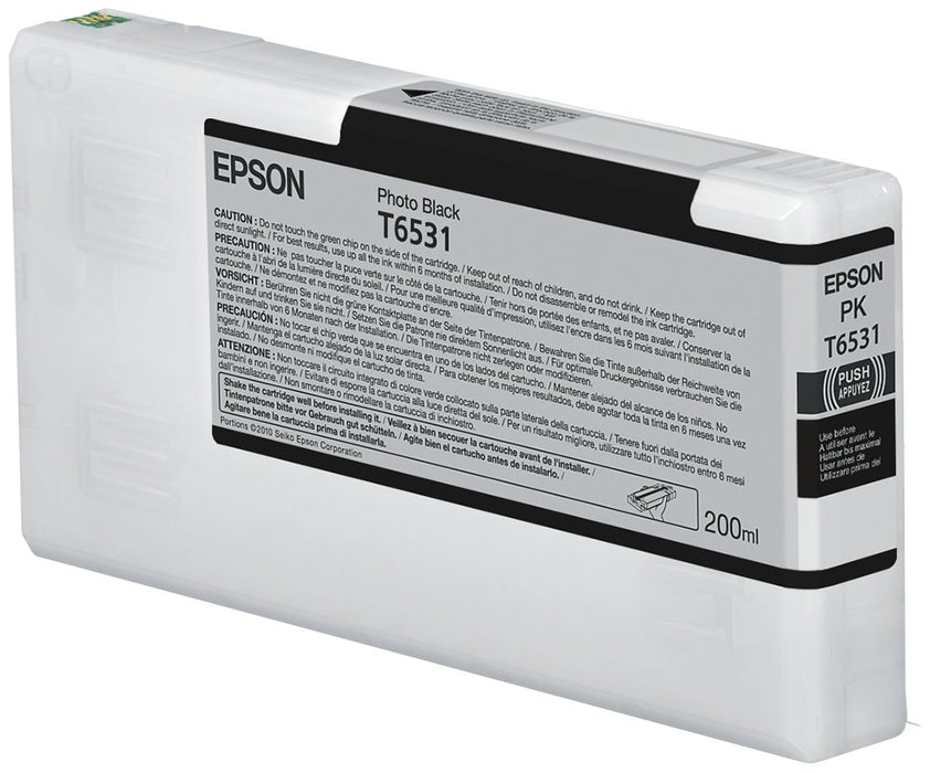 EAN 0010343877610 - Epson T6531 Photo Black Ink Cartridge (200ml) cartucho de tinta 1 pieza(s) Original Foto negro imagen 1