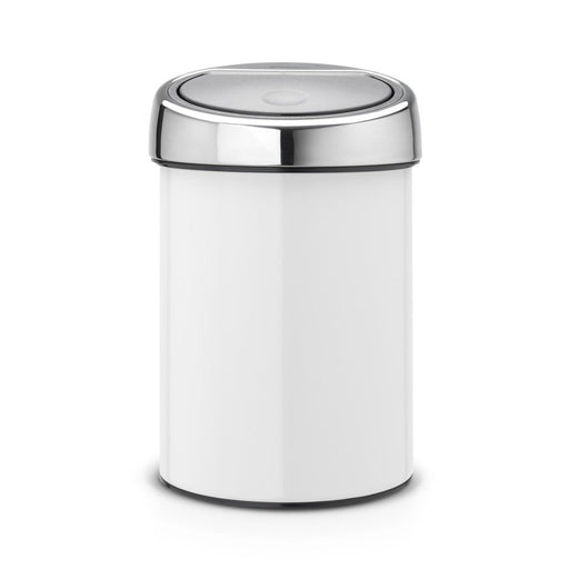 EAN 8710755364488 - Brabantia 364488 papelera 3 L Alrededor Plástico, Acero inoxidable Metálico, Blanco imagen 1