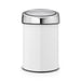 EAN 8710755364488 - Brabantia 364488 papelera 3 L Alrededor Plástico, Acero inoxidable Metálico, Blanco imagen 1