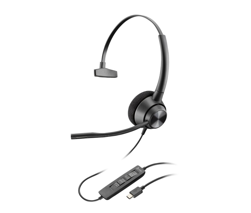 EAN 0197029372819 - Poly EncorePro 310 USB-C Monoaural Headset TAA Alámbrico Diadema Llamadas/Música USB Tipo C Negro imagen 1