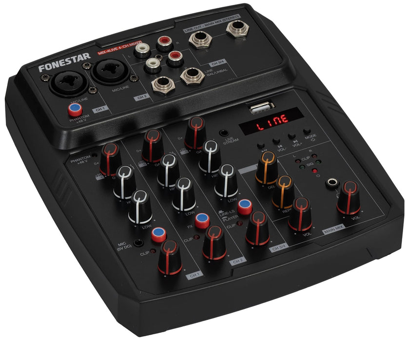 EAN 8422521014625 - Fonestar MIX-4LIVE mezclador DJ 4 canales 20 - 20000 Hz Negro imagen 5