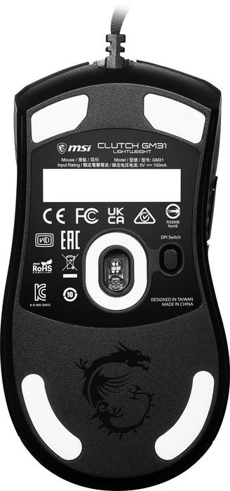 EAN 4719072941826 - MSI CLUTCH GM31 LIGHTWEIGHT ratón Juego mano derecha USB tipo A Óptico 12000 DPI imagen 4