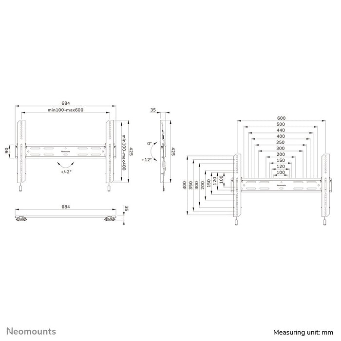 EAN 8717371448868 - Neomounts WL35S-850BL16 soporte para TV 2,18 m (86") Negro imagen 20