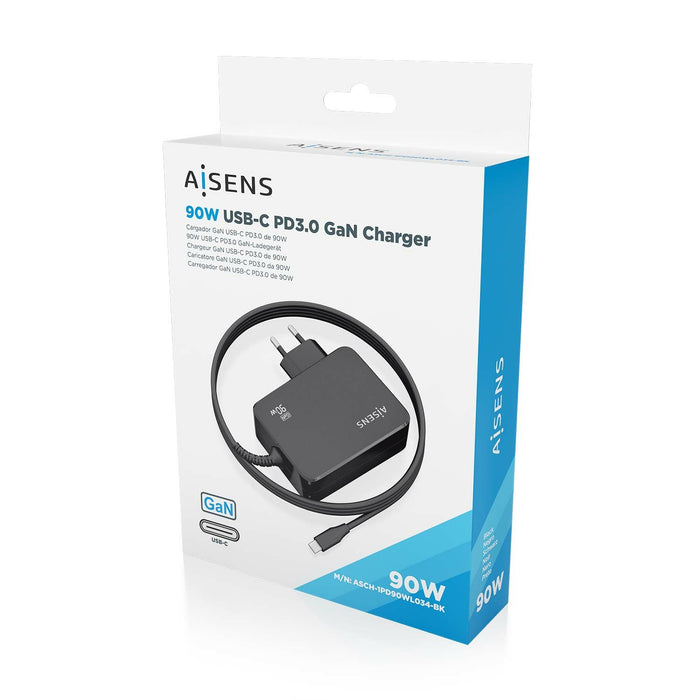 EAN 8436574709957 - AISENS ASCH-1PD90WL034-BK cargador de dispositivo móvil Universal Negro Corriente alterna Interior imagen 6