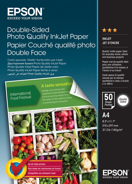EAN 8715946645575 - Epson Double-Sided Photo Quality Inkjet papel para impresora de inyección de tinta A4 (210x297 mm) Mate 5 imagen 1